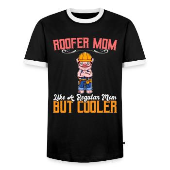 Roofer Mom Like A Regualr Mom But Cooler - Männer Kontrast-T-Shirt - Schwarz/Weiß - Vorne - AI Model Female 172 light (172cm) & AI Model Male 178 light (178cm)