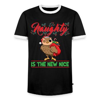 Coquin est le nouveau Noël de Noël Nice - T-shirt contrasté Homme - noir/blanc - Devant - AI Model Female 172 light (172cm) & AI Model Male 178 light (178cm)