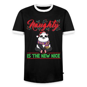 Coquin est le nouveau Noël de Noël Nice - T-shirt contrasté Homme - noir/blanc - Devant - AI Model Female 172 light (172cm) & AI Model Male 178 light (178cm)