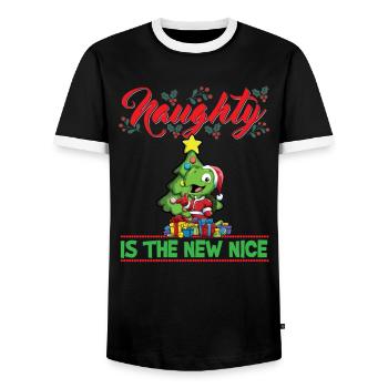 Coquin est le nouveau Noël de Noël Nice - T-shirt contrasté Homme - noir/blanc - Devant - AI Model Female 172 light (172cm) & AI Model Male 178 light (178cm)