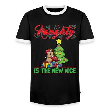 Coquin est le nouveau Noël de Noël Nice - T-shirt contrasté Homme - noir/blanc - Devant - AI Model Female 172 light (172cm) & AI Model Male 178 light (178cm)