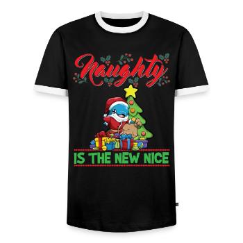 Coquin est le nouveau Noël de Noël Nice - T-shirt contrasté Homme - noir/blanc - Devant - AI Model Female 172 light (172cm) & AI Model Male 178 light (178cm)