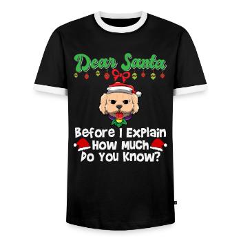 Cher Père Noël avant que j’explique combien savez-vous - T-shirt contrasté Homme - noir/blanc - Devant - AI Model Female 172 light (172cm) & AI Model Male 178 light (178cm)