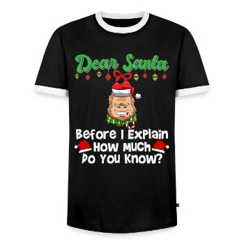 Cher Père Noël avant que j’explique combien savez-vous - T-shirt contrasté Homme - noir/blanc - Devant - AI Model Female 172 light (172cm) & AI Model Male 178 light (178cm)