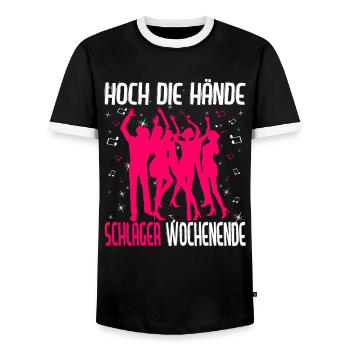 Hoch die Hände Schlager Wochenende - Männer Kontrast-T-Shirt - Schwarz/Weiß - Vorne - AI Model Female 172 light (172cm) & AI Model Male 178 light (178cm)
