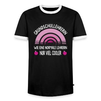 Grundschullehrerin Wie Eine Normale Lehrerin - Männer Kontrast-T-Shirt - Schwarz/Weiß - Vorne - AI Model Female 172 light (172cm) & AI Model Male 178 light (178cm)