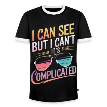 Blinde Blindheit Sehbehinderte Menschen - Männer Kontrast-T-Shirt - Schwarz/Weiß - Vorne - AI Model Female 172 light (172cm) & AI Model Male 178 light (178cm)