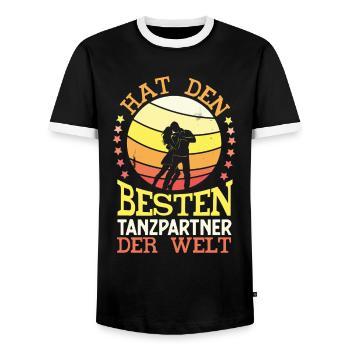Tanzpartner Paar Design Motiv Lustige Sprüche Gesc - Männer Kontrast-T-Shirt - Schwarz/Weiß - Vorne - AI Model Female 172 light (172cm) & AI Model Male 178 light (178cm)