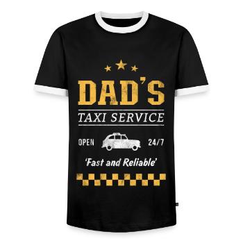 Service de taxi pour papas - T-shirt contrasté Homme - noir/blanc - Devant - AI Model Female 172 light (172cm) & AI Model Male 178 light (178cm)