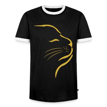 Katze Kleines Kätzchen Katzengesicht - Männer Kontrast-T-Shirt - Schwarz/Weiß - Vorne - AI Model Female 172 light (172cm) & AI Model Male 178 light (178cm)