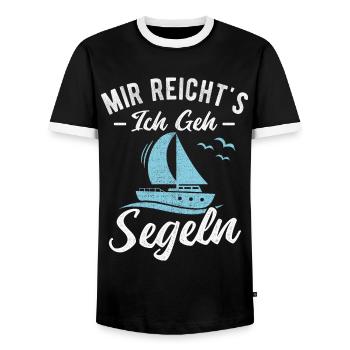 Mir reichts ich geh Segeln Segelboot Segler - Männer Kontrast-T-Shirt - Schwarz/Weiß - Vorne - AI Model Female 172 light (172cm) & AI Model Male 178 light (178cm)