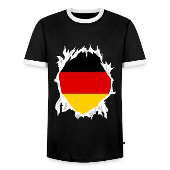Germany Flag Gift Country german German - Men's Ringer Shirt - black/white - Front - AI Model Female 172 light (172cm) & AI Model Male 178 light (178cm)