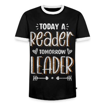 Superviseur Chef de département Succès - T-shirt contrasté Homme - noir/blanc - Devant - AI Model Female 172 light (172cm) & AI Model Male 178 light (178cm)