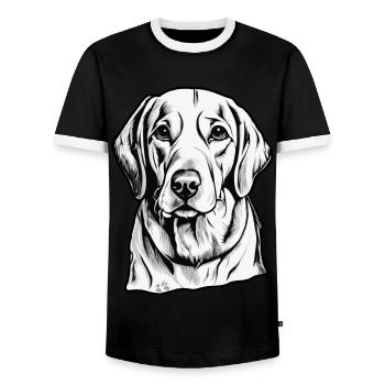 Pattes de chien Chien École Bien-être animal - T-shirt contrasté Homme - noir/blanc - Devant - AI Model Female 172 light (172cm) & AI Model Male 178 light (178cm)