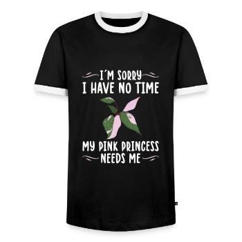 | de plantes d’intérieur Princesse Rose Idée cadeau Plantie - T-shirt contrasté Homme - noir/blanc - Devant - AI Model Female 172 light (172cm) & AI Model Male 178 light (178cm)