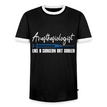 Anesthesiologist Like A Surgeon But Cooler Gift - Männer Kontrast-T-Shirt - Schwarz/Weiß - Vorne - AI Model Female 172 light (172cm) & AI Model Male 178 light (178cm)