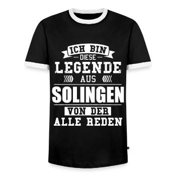 Stadt Solingen Deutschland Legende Spruch - Männer Kontrast-T-Shirt - Schwarz/Weiß - Vorne - AI Model Female 172 light (172cm) & AI Model Male 178 light (178cm)