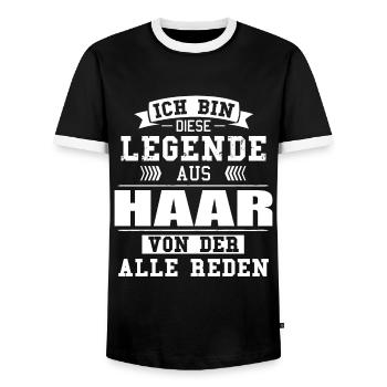 Stadt Haar Deutschland Legende Spruch - Männer Kontrast-T-Shirt - Schwarz/Weiß - Vorne - AI Model Female 172 light (172cm) & AI Model Male 178 light (178cm)