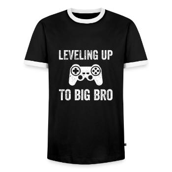 MISE À NIVEAU JUSQU'A BIG BRO T-shirt de frère drôle - T-shirt contrasté Homme - noir/blanc - Devant - AI Model Female 172 light (172cm) & AI Model Male 178 light (178cm)