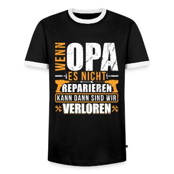 Handwerker Opa Geschenk - Super Vatertagsgeschenk - Männer Kontrast-T-Shirt - Schwarz/Weiß - Vorne - AI Model Female 172 light (172cm) & AI Model Male 178 light (178cm)