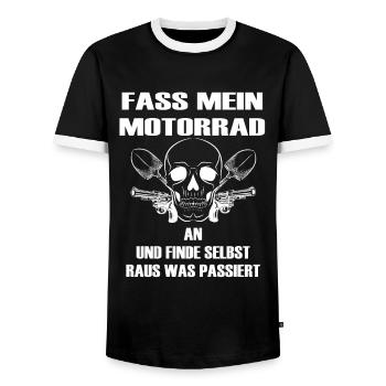 Motorrad Motorradfahrer Spruch Geschenk - Männer Kontrast-T-Shirt - Schwarz/Weiß - Vorne - AI Model Female 172 light (172cm) & AI Model Male 178 light (178cm)
