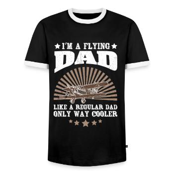 Pilot Piloten Vater Geschenk - Männer Kontrast-T-Shirt - Schwarz/Weiß - Vorne - AI Model Female 172 light (172cm) & AI Model Male 178 light (178cm)