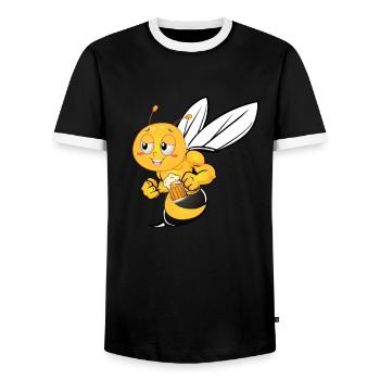 Bee beekeeper bees gift shirt - Men's Ringer Shirt - black/white - Front - AI Model Female 172 light (172cm) & AI Model Male 178 light (178cm)