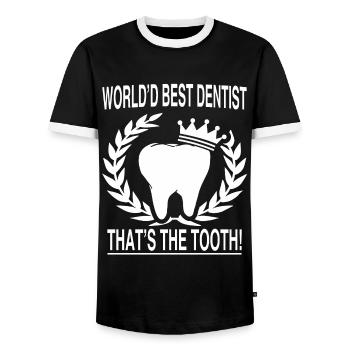 Zahnarzt Zahnärzte Spruch Geschenk - Männer Kontrast-T-Shirt - Schwarz/Weiß - Vorne - AI Model Female 172 light (172cm) & AI Model Male 178 light (178cm)