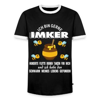 Imker lustiger Spruch Bienen - Männer Kontrast-T-Shirt - Schwarz/Weiß - Vorne - AI Model Female 172 light (172cm) & AI Model Male 178 light (178cm)