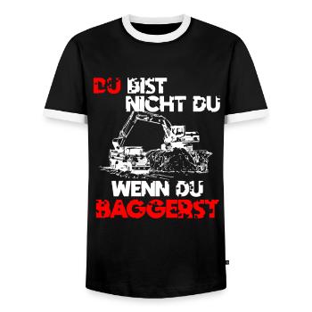 Baggern Baggerfahrer Spruch Geschenk - Männer Kontrast-T-Shirt - Schwarz/Weiß - Vorne - AI Model Female 172 light (172cm) & AI Model Male 178 light (178cm)