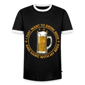 Bier Bienen Imker lustiger Spruch - Männer Kontrast-T-Shirt - Schwarz/Weiß - Vorne - AI Model Female 172 light (172cm) & AI Model Male 178 light (178cm)