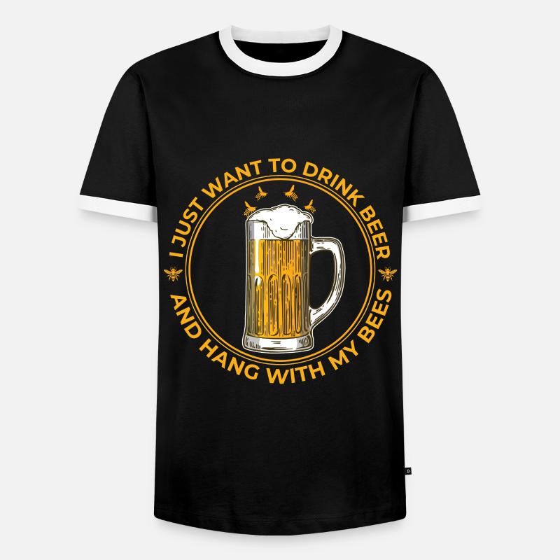 Bier Bienen Imker lustiger Spruch - Männer Kontrast-T-Shirt - Schwarz/Weiß