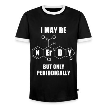 Ich kann Nerdy sein. Aussenseiterspaß und Sonderlingsliebe. - Männer Kontrast-T-Shirt - Schwarz/Weiß - Vorne - AI Model Female 172 light (172cm) & AI Model Male 178 light (178cm)
