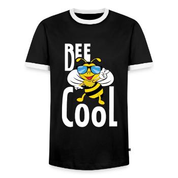 Bee cool bee - Men's Ringer Shirt - black/white - Front - AI Model Female 172 light (172cm) & AI Model Male 178 light (178cm)