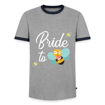 Cadeau de mariée mariée abeille abeille apiculteur - T-shirt contrasté Homme - gris/marine  - Devant - AI Model Female 172 light (172cm) & AI Model Male 178 light (178cm)