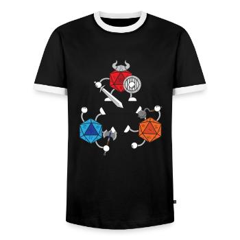 Dice Game Dice - T-shirt contrasté Homme - noir/blanc - Devant - AI Model Female 172 light (172cm) & AI Model Male 178 light (178cm)