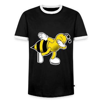 Bee bees dab dabbing beekeepers - Men's Ringer Shirt - black/white - Front - AI Model Female 172 light (172cm) & AI Model Male 178 light (178cm)