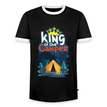 campeur - T-shirt contrasté Homme - noir/blanc - Devant - AI Model Female 172 light (172cm) & AI Model Male 178 light (178cm)