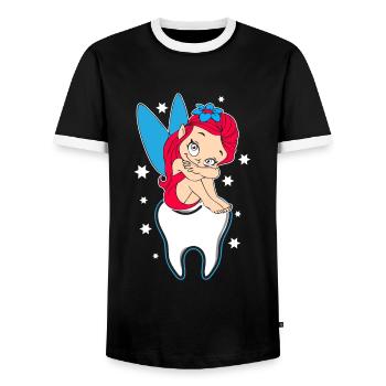 Zahnärztin Zahnarzt Zahnfee Elfe - Männer Kontrast-T-Shirt - Schwarz/Weiß - Vorne - AI Model Female 172 light (172cm) & AI Model Male 178 light (178cm)