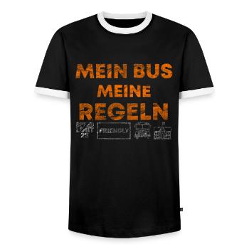 Busfahrer Bus Spruch - Männer Kontrast-T-Shirt - Schwarz/Weiß - Vorne - AI Model Female 172 light (172cm) & AI Model Male 178 light (178cm)