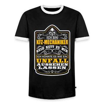 Mechanic, Car Mechanic, Car Mechanic, Car Mechanic - Men's Ringer Shirt - black/white - Front - AI Model Female 172 light (172cm) & AI Model Male 178 light (178cm)