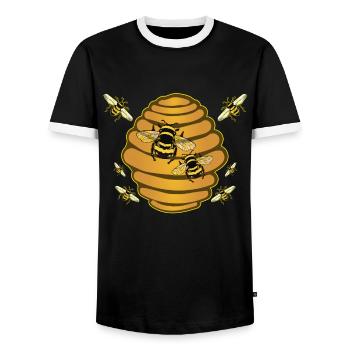 Abeille abeille cadeau d'abeille - T-shirt contrasté Homme - noir/blanc - Devant - AI Model Female 172 light (172cm) & AI Model Male 178 light (178cm)