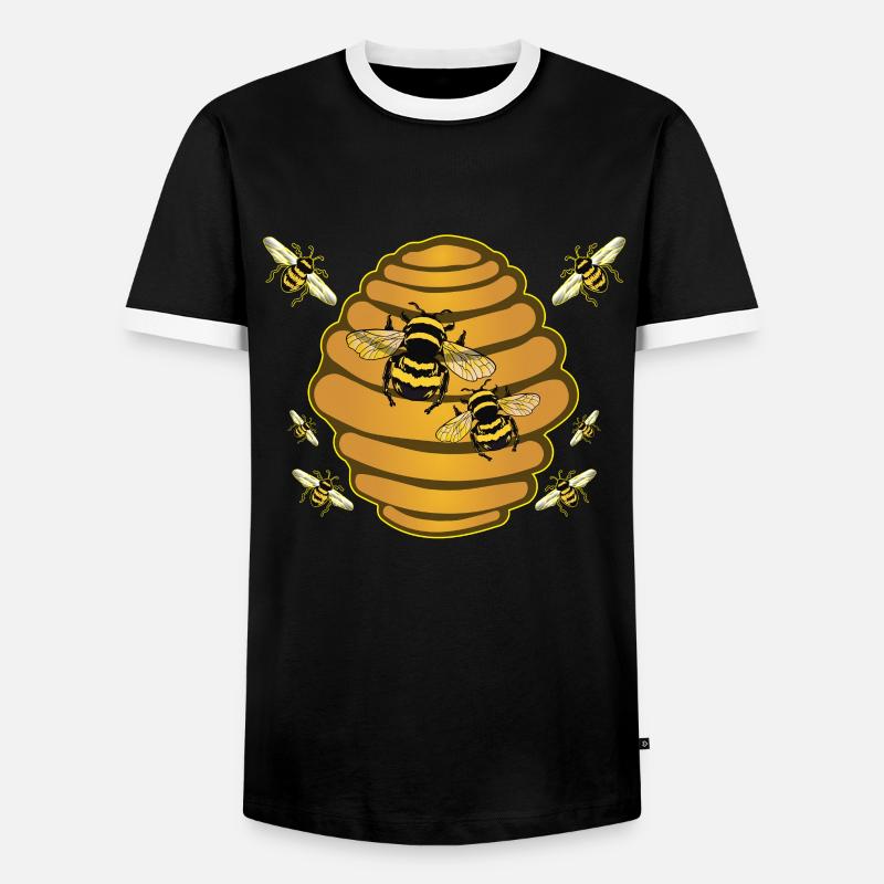 Beekeeper bee bee gift - Men's Ringer Shirt - black/white