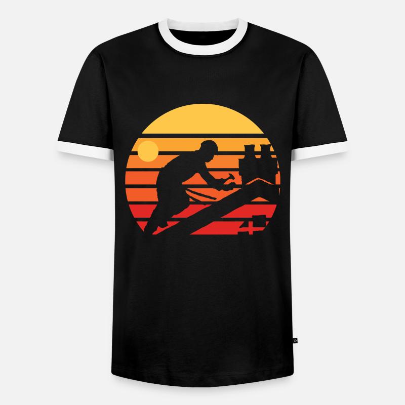 Dachdecker - Männer Kontrast-T-Shirt - Schwarz/Weiß