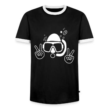 Tauchen taucher - Männer Kontrast-T-Shirt - Schwarz/Weiß - Vorne - AI Model Female 172 light (172cm) & AI Model Male 178 light (178cm)