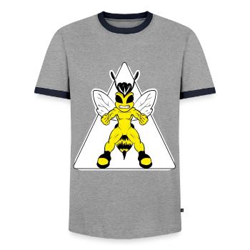 Abeille au miel - T-shirt contrasté Homme - gris/marine  - Devant - AI Model Female 172 light (172cm) & AI Model Male 178 light (178cm)