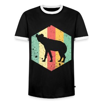 Hyäne - Männer Kontrast-T-Shirt - Schwarz/Weiß - Vorne - AI Model Female 172 light (172cm) & AI Model Male 178 light (178cm)
