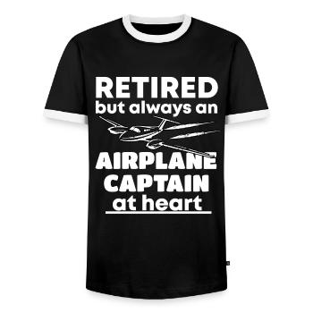 Pilote de pension - T-shirt contrasté Homme - noir/blanc - Devant - AI Model Female 172 light (172cm) & AI Model Male 178 light (178cm)