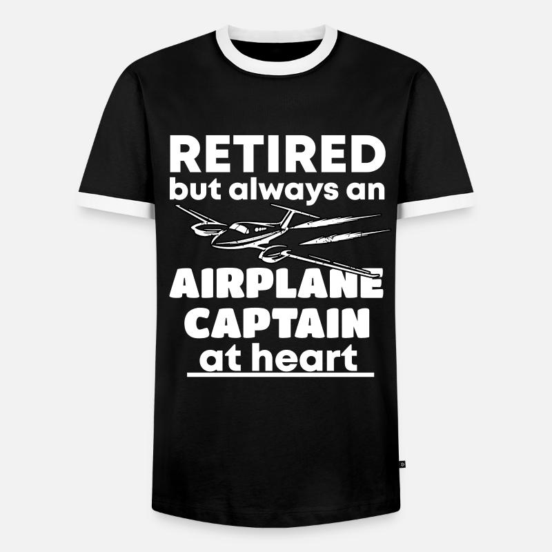 Rente Pilot - Männer Kontrast-T-Shirt - Schwarz/Weiß