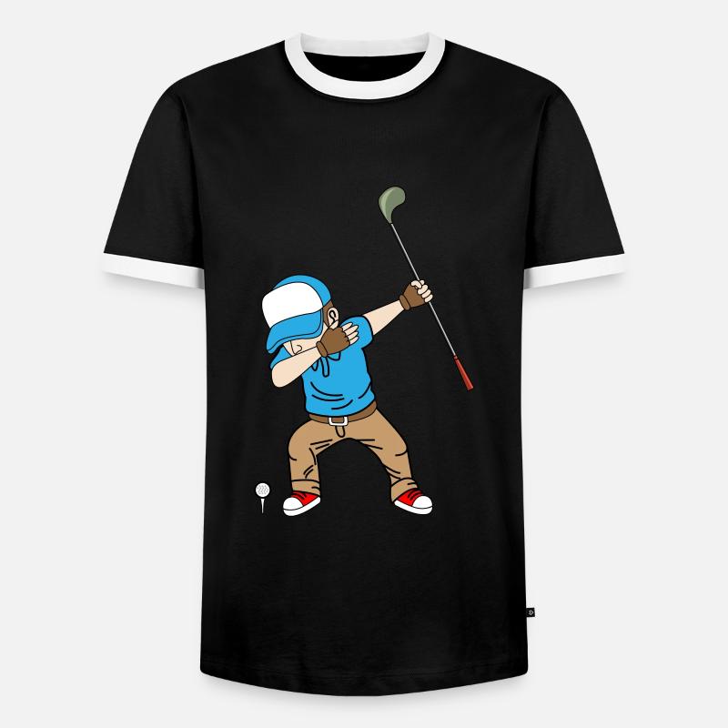 Golf Golfer - Männer Kontrast-T-Shirt - Schwarz/Weiß